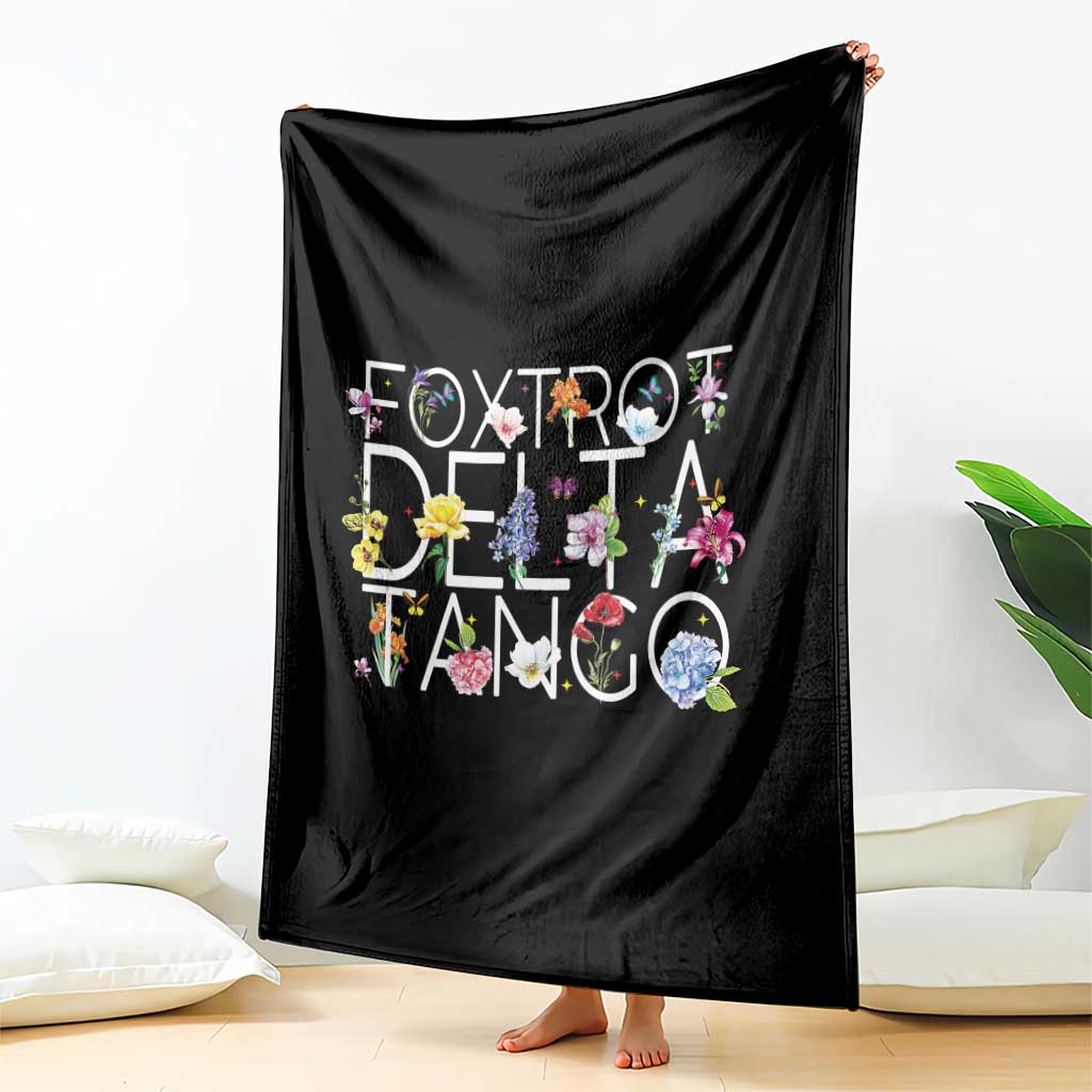 Subtle FDT Floral Throw Blanket Foxtrot Delta Tango Flower Resist TS10 Print Your Wear