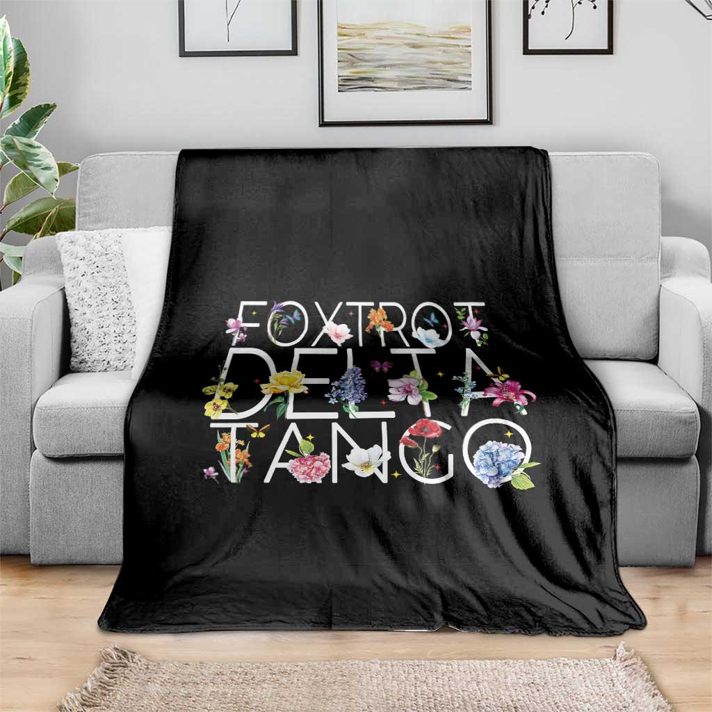 Subtle FDT Floral Throw Blanket Foxtrot Delta Tango Flower Resist TS10 Print Your Wear