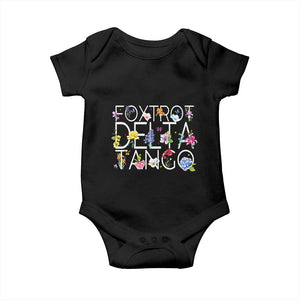 Subtle FDT Floral Baby Onesie Foxtrot Delta Tango Flower Resist TS10 Black Print Your Wear