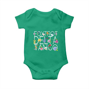 Subtle FDT Floral Baby Onesie Foxtrot Delta Tango Flower Resist TS10 Irish Green Print Your Wear