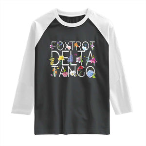 Subtle FDT Floral Raglan Shirt Foxtrot Delta Tango Flower Resist TS10 Black White Print Your Wear
