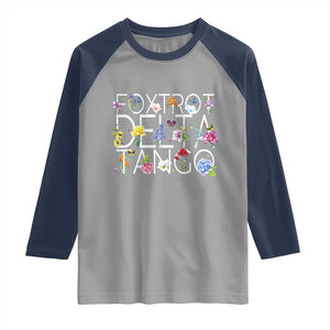 Subtle FDT Floral Raglan Shirt Foxtrot Delta Tango Flower Resist TS10 Sport Gray Navy Print Your Wear