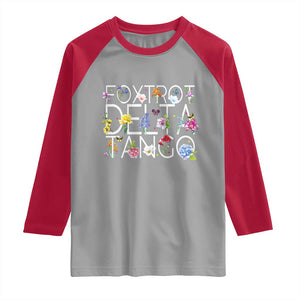 Subtle FDT Floral Raglan Shirt Foxtrot Delta Tango Flower Resist TS10 Sport Gray Red Print Your Wear
