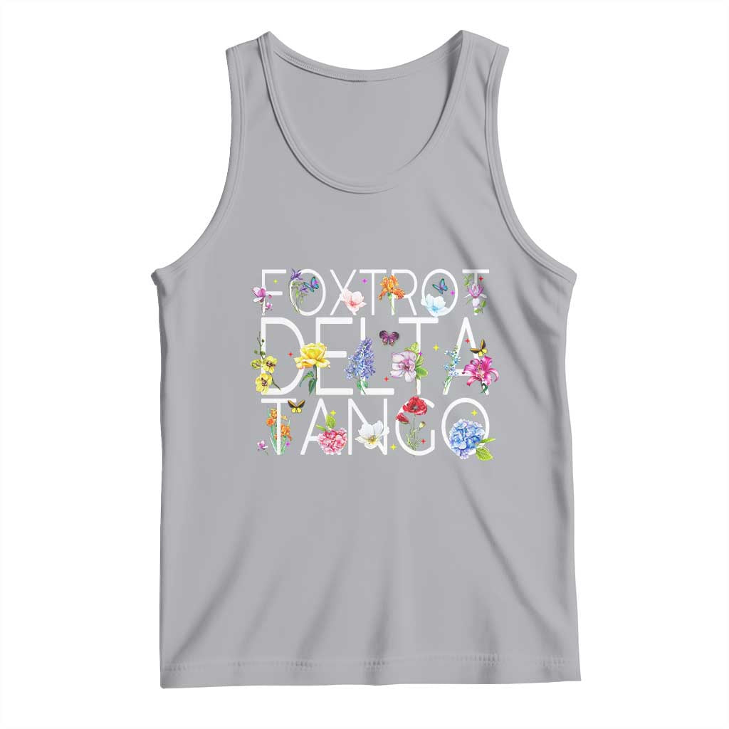 Subtle FDT Floral Tank Top Foxtrot Delta Tango Flower Resist TS10 Athletic Heather Print Your Wear