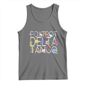 Subtle FDT Floral Tank Top Foxtrot Delta Tango Flower Resist TS10 Black Heather Print Your Wear