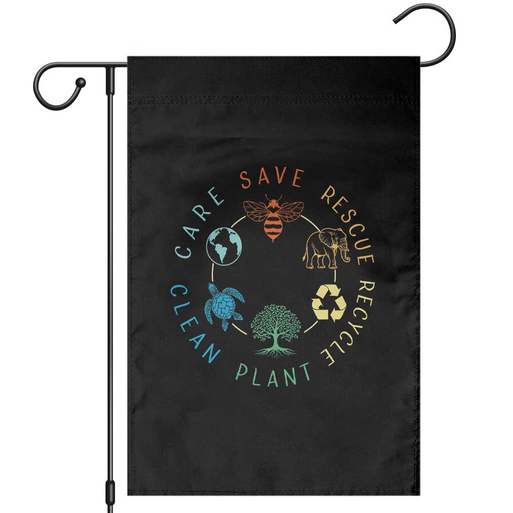 Earth Day Environment Garden Flag Save Bees Rescue Animals Recycle Plastic TS10 Black Print Your Wear