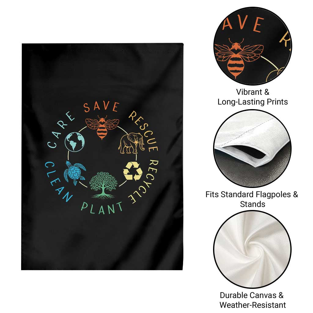 Earth Day Environment Garden Flag Save Bees Rescue Animals Recycle Plastic TS10 Print Your Wear