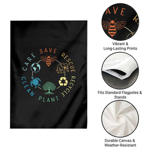 Earth Day Environment Garden Flag Save Bees Rescue Animals Recycle Plastic TS10 Print Your Wear