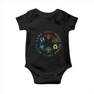 Earth Day Environment Baby Onesie Save Bees Rescue Animals Recycle Plastic TS10 Black Print Your Wear