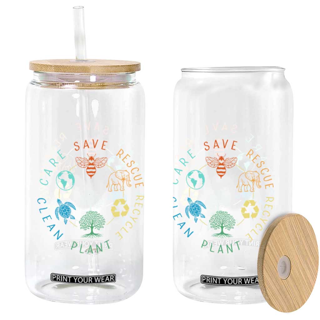 Earth Day Environment Glass Can Save Bees Rescue Animals Recycle Plastic TS10 Print Your Wear