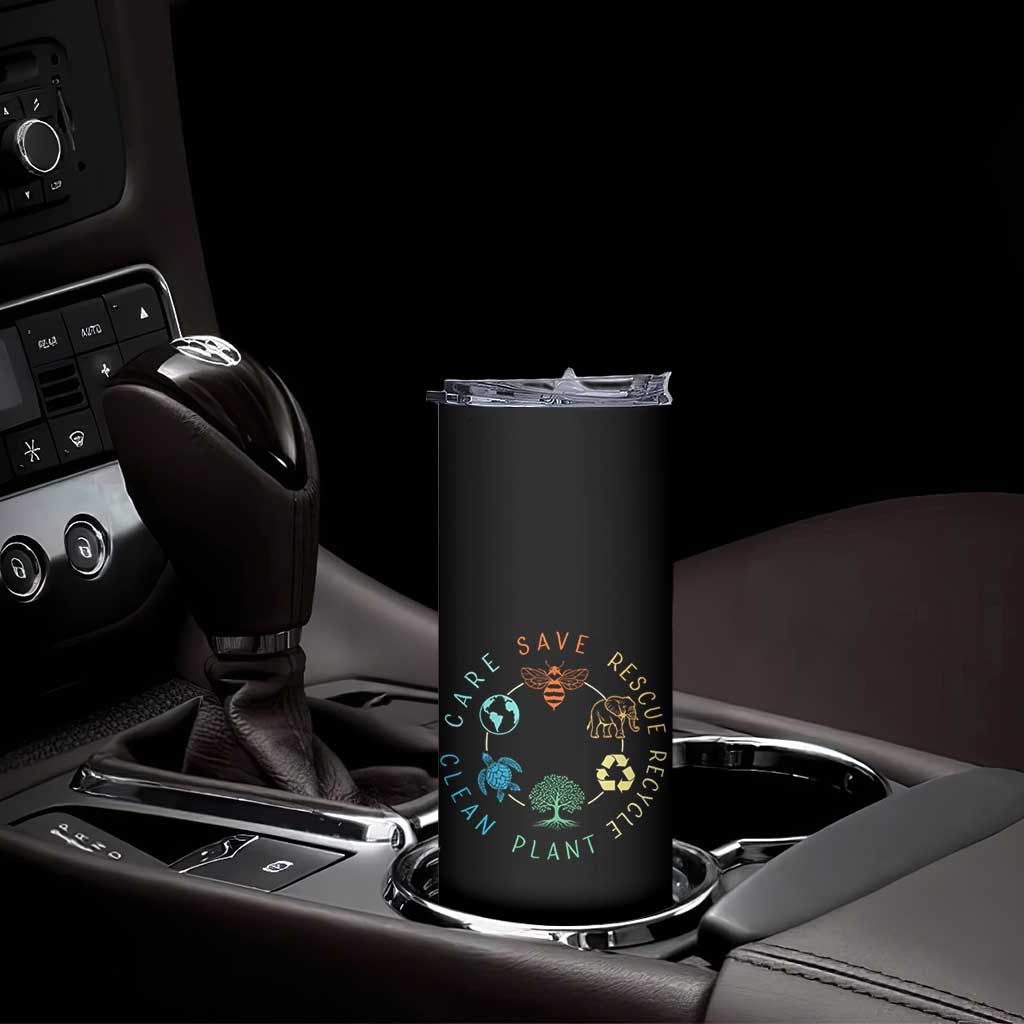 Earth Day Environment Skinny Tumbler Save Bees Rescue Animals Recycle Plastic TS10 Print Your Wear
