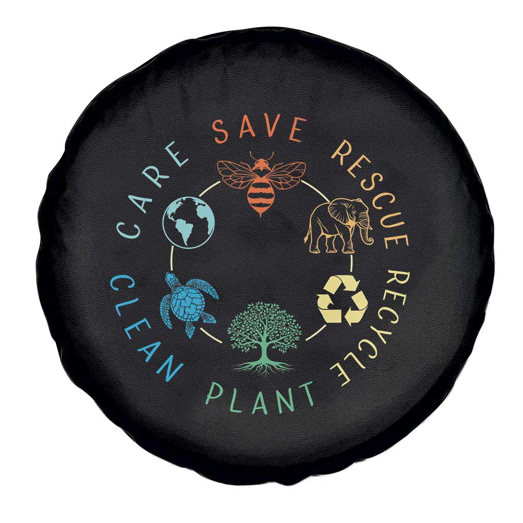 Earth Day Environment Spare Tire Cover Save Bees Rescue Animals Recycle Plastic TS10 Print Your Wear