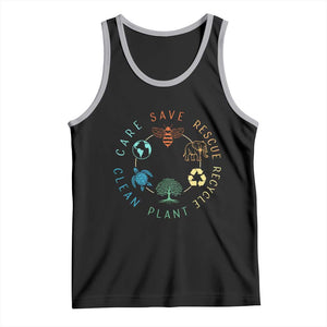 Earth Day Environment Tank Top Save Bees Rescue Animals Recycle Plastic TS10 Black Athletic Heather Print Your Wear