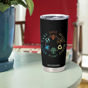 Earth Day Environment Tumbler Cup Save Bees Rescue Animals Recycle Plastic TS10 Print Your Wear