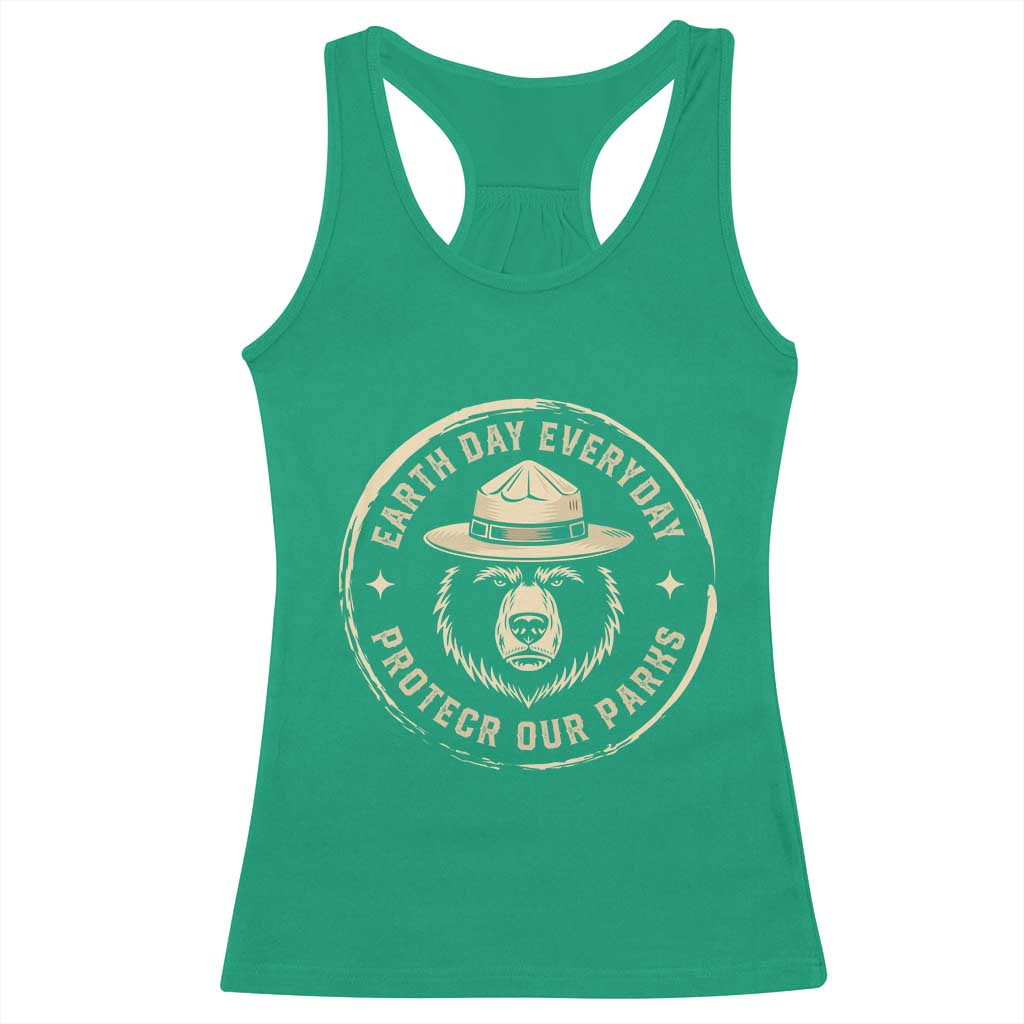 Earth Day Protect Our Parks Racerback Tank Top Vintage Retro Bear TS10 Irish Green Print Your Wear