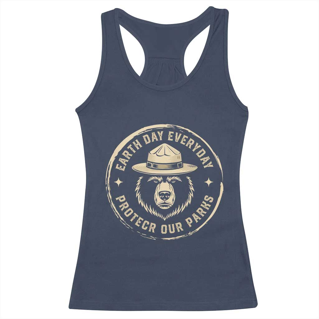 Earth Day Protect Our Parks Racerback Tank Top Vintage Retro Bear TS10 Navy Print Your Wear