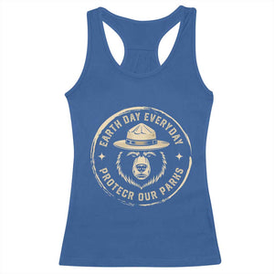 Earth Day Protect Our Parks Racerback Tank Top Vintage Retro Bear TS10 Royal Blue Print Your Wear