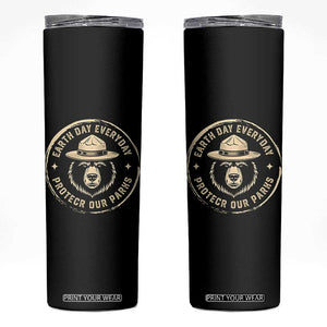 Earth Day Protect Our Parks Skinny Tumbler Vintage Retro Bear TS10 Black Print Your Wear