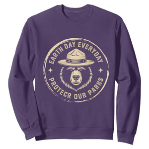 Earth Day Protect Our Parks Sweatshirt Vintage Retro Bear TS10 Purple Print Your Wear