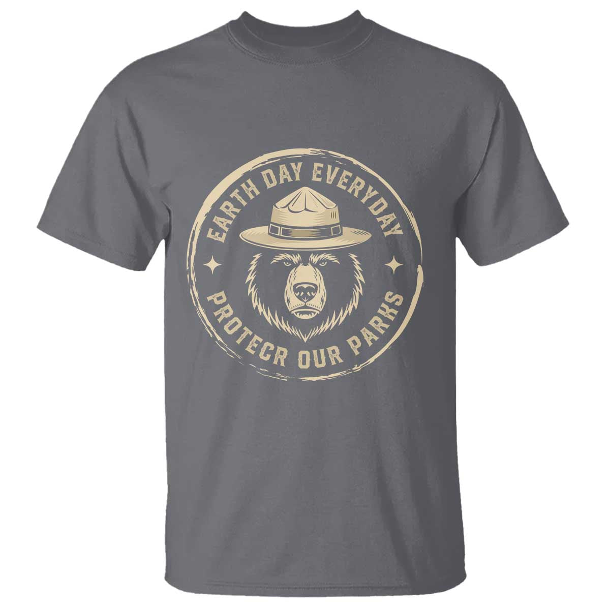 Earth Day Protect Our Parks T Shirt Vintage Retro Bear TS10 Charcoal Print Your Wear