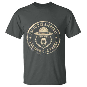 Earth Day Protect Our Parks T Shirt Vintage Retro Bear TS10 Dark Heather Print Your Wear
