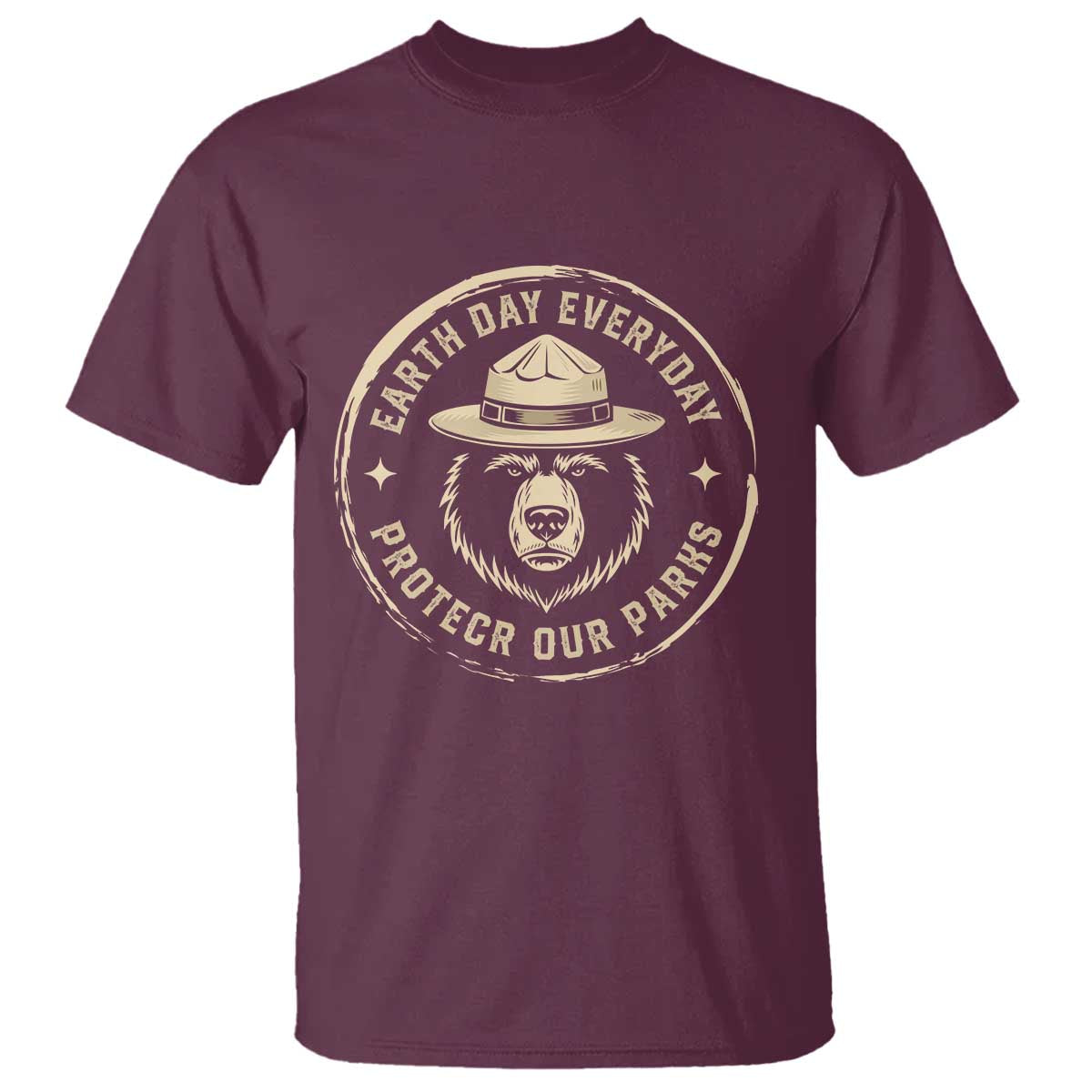 Earth Day Protect Our Parks T Shirt Vintage Retro Bear TS10 Maroon Print Your Wear