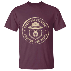 Earth Day Protect Our Parks T Shirt Vintage Retro Bear TS10 Maroon Print Your Wear