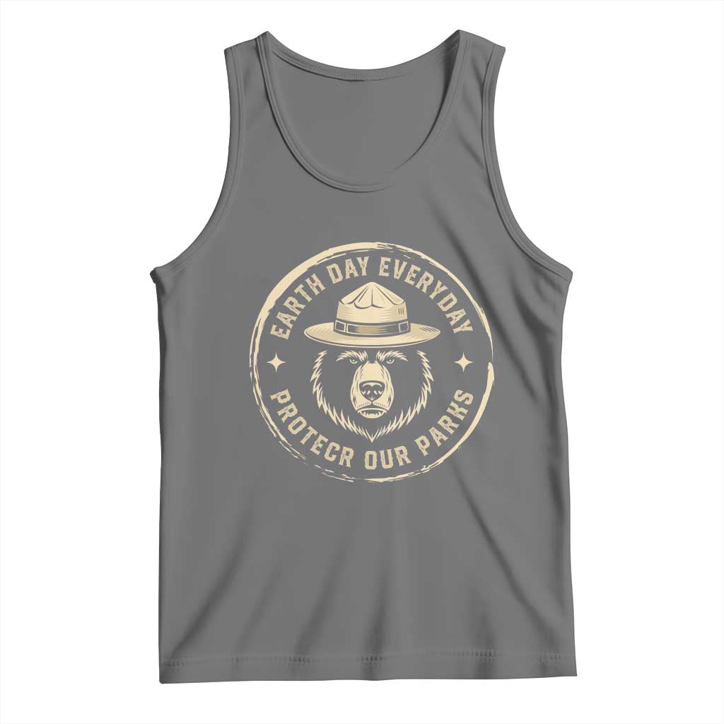 Earth Day Protect Our Parks Tank Top Vintage Retro Bear TS10 Black Heather Print Your Wear