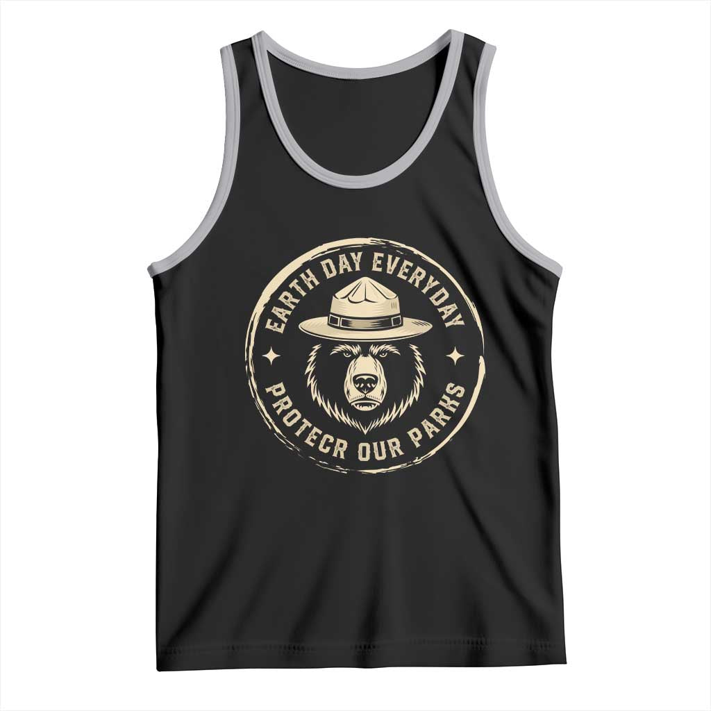 Earth Day Protect Our Parks Tank Top Vintage Retro Bear TS10 Black Athletic Heather Print Your Wear