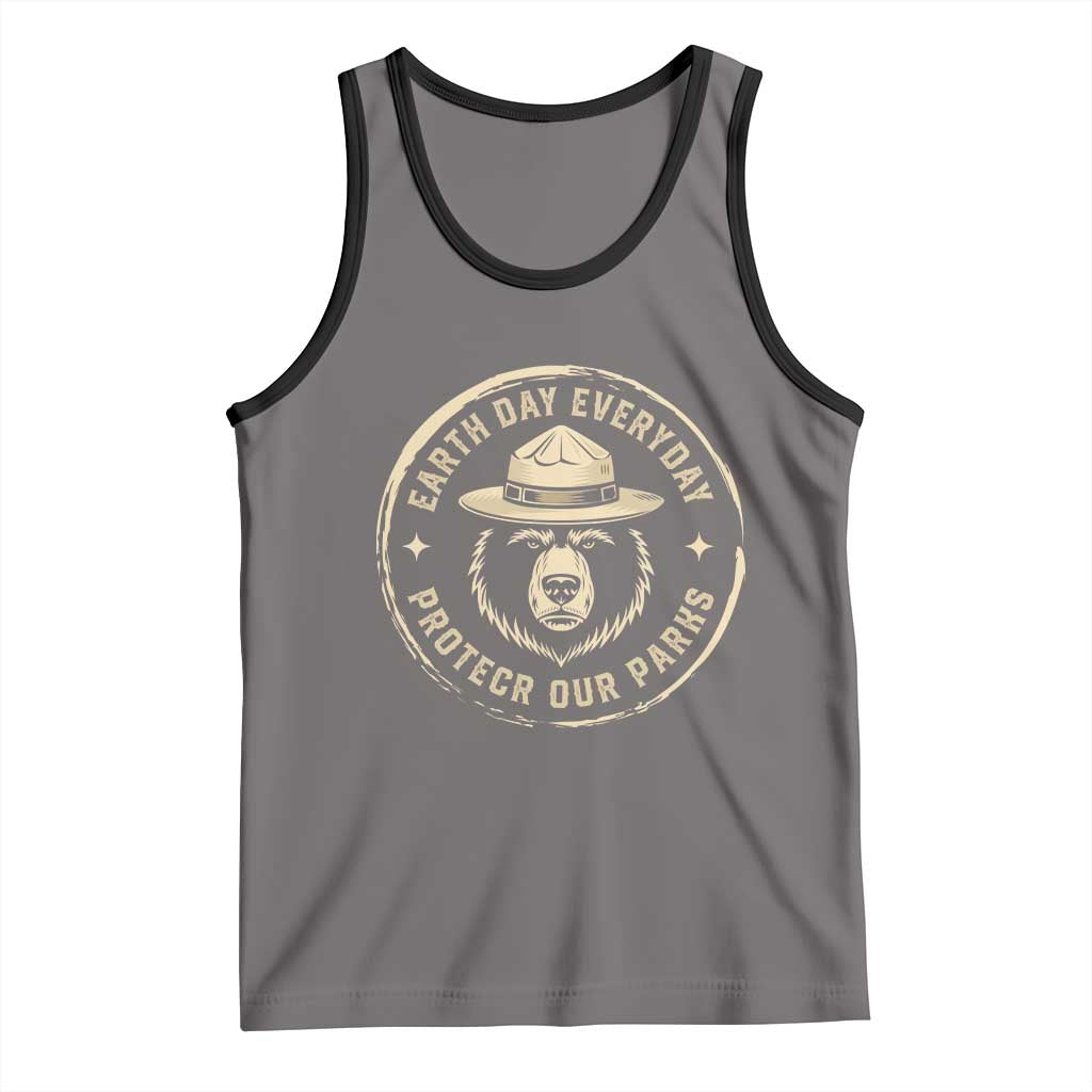 Earth Day Protect Our Parks Tank Top Vintage Retro Bear TS10 Deep Heather Black Print Your Wear