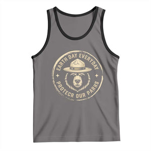 Earth Day Protect Our Parks Tank Top Vintage Retro Bear TS10 Deep Heather Black Print Your Wear