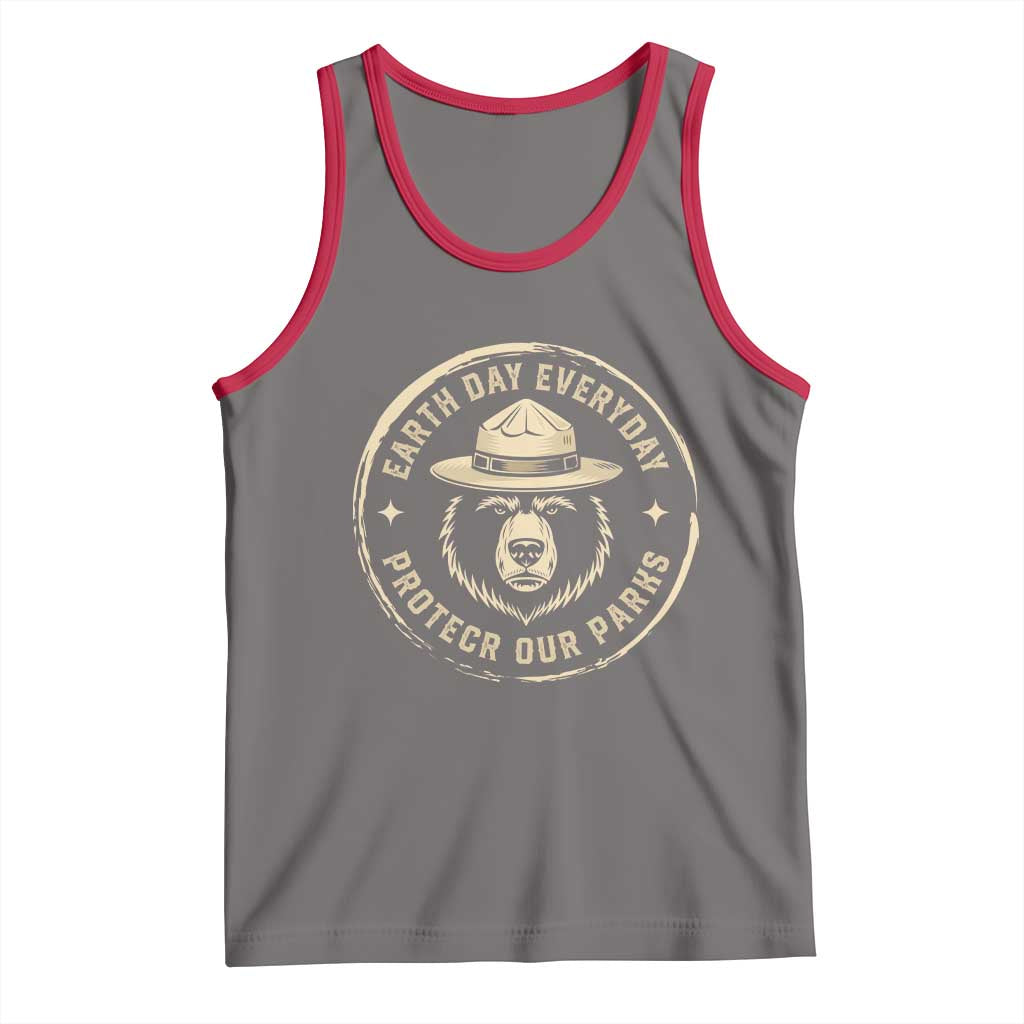 Earth Day Protect Our Parks Tank Top Vintage Retro Bear TS10 Deep Heather Red Print Your Wear