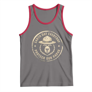Earth Day Protect Our Parks Tank Top Vintage Retro Bear TS10 Deep Heather Red Print Your Wear