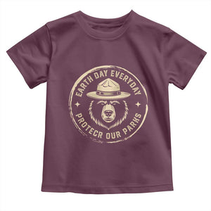 Earth Day Protect Our Parks Toddler T Shirt Vintage Retro Bear TS10 Maroon Print Your Wear
