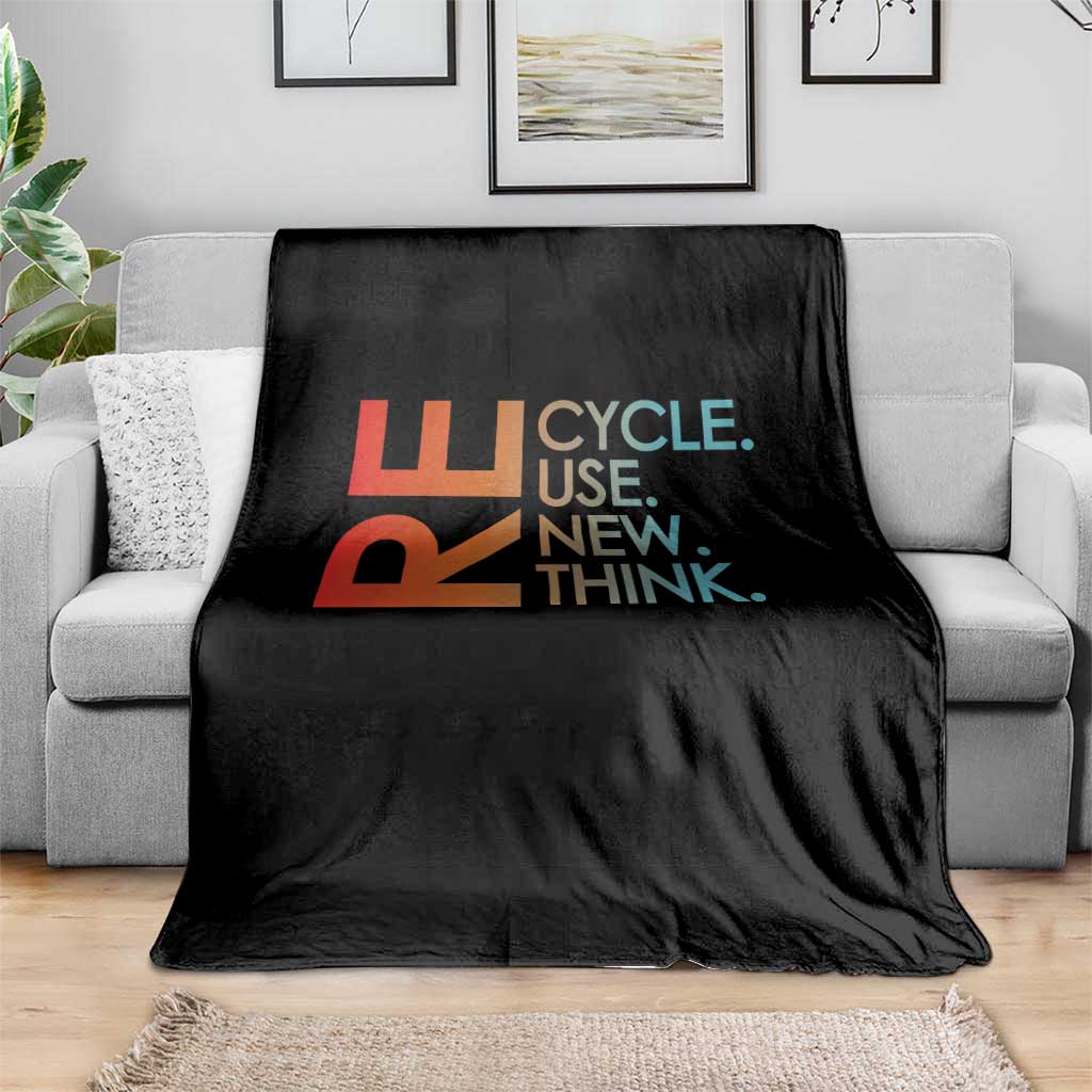 Environmental Activism Throw Blanket Recycle Reuse Renew Rethink Earth Day TS10 Print Your Wear