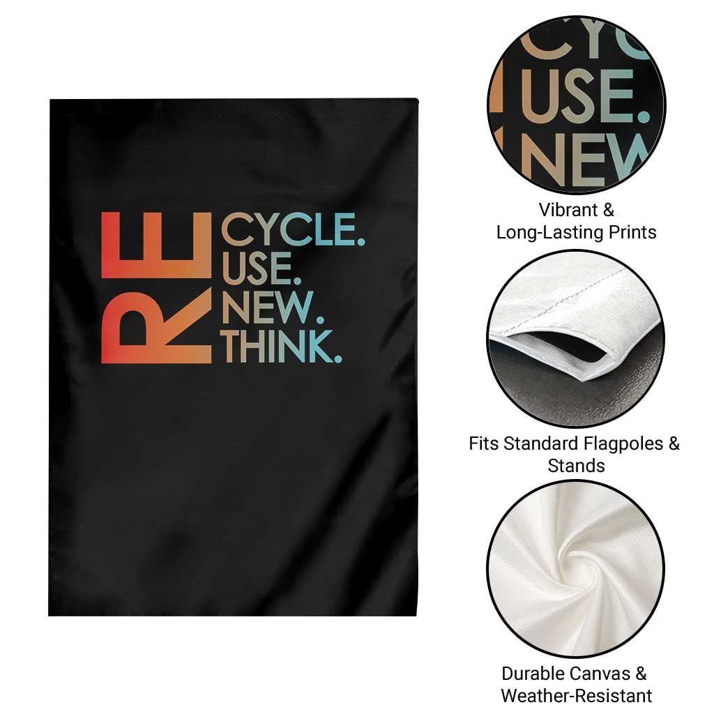 Environmental Activism Garden Flag Recycle Reuse Renew Rethink Earth Day TS10 Print Your Wear