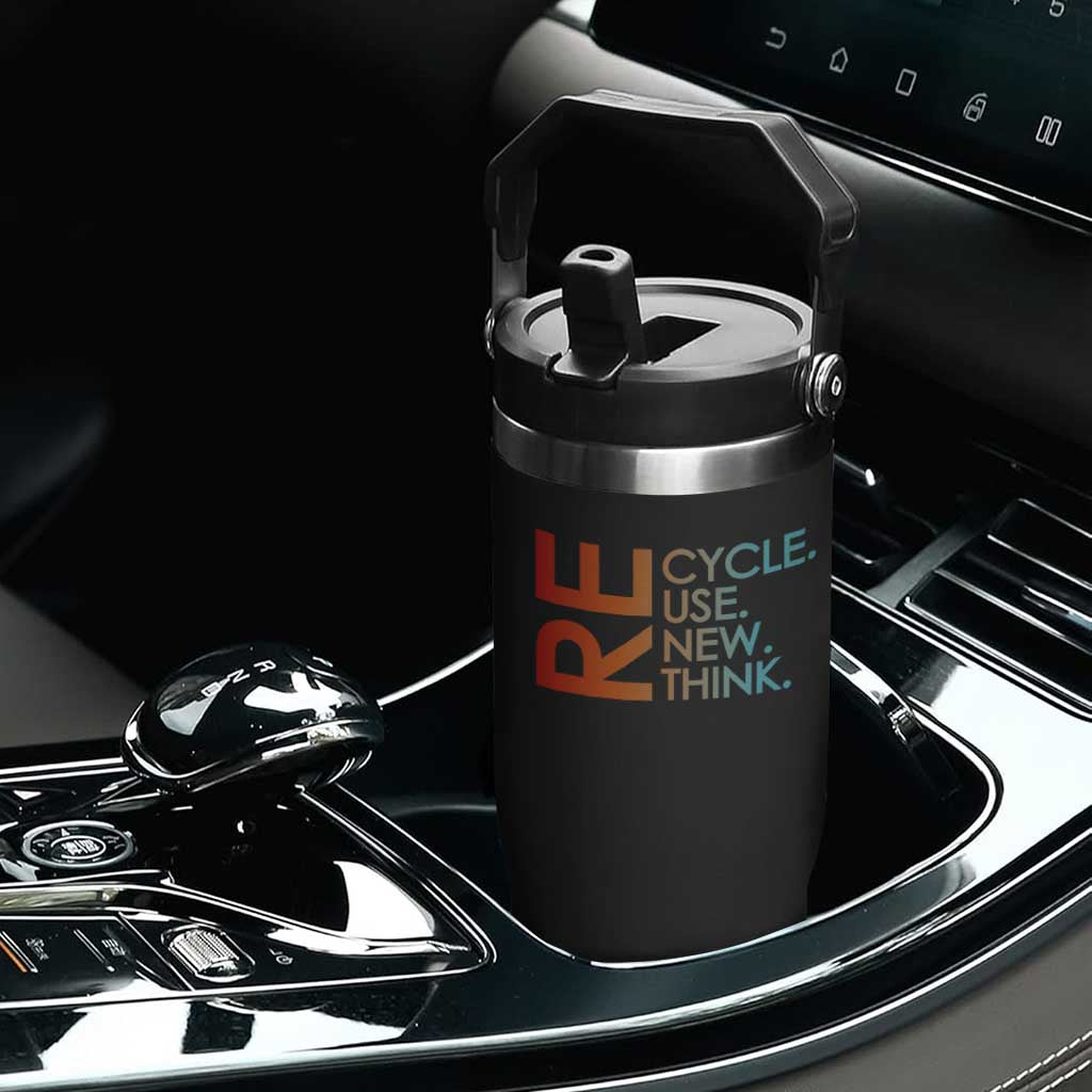 Environmental Activism Flip Straw Tumbler Recycle Reuse Renew Rethink Earth Day TS10 Print Your Wear