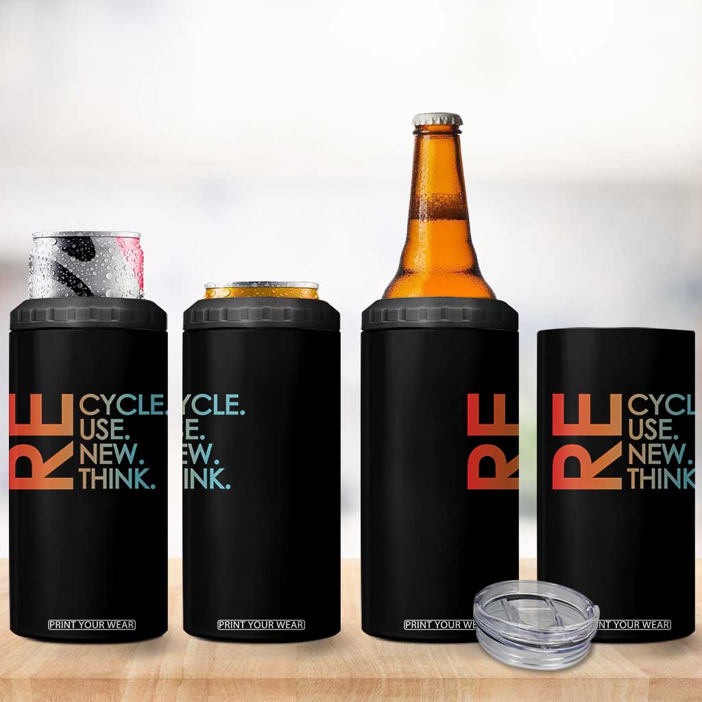 Environmental Activism 4 in 1 Can Cooler Tumbler Recycle Reuse Renew Rethink Earth Day TS10 Print Your Wear