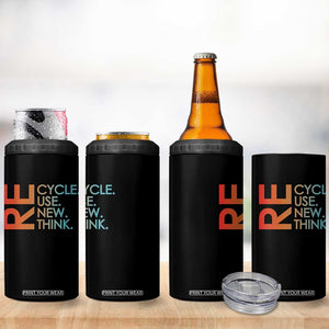 Environmental Activism 4 in 1 Can Cooler Tumbler Recycle Reuse Renew Rethink Earth Day TS10 Print Your Wear