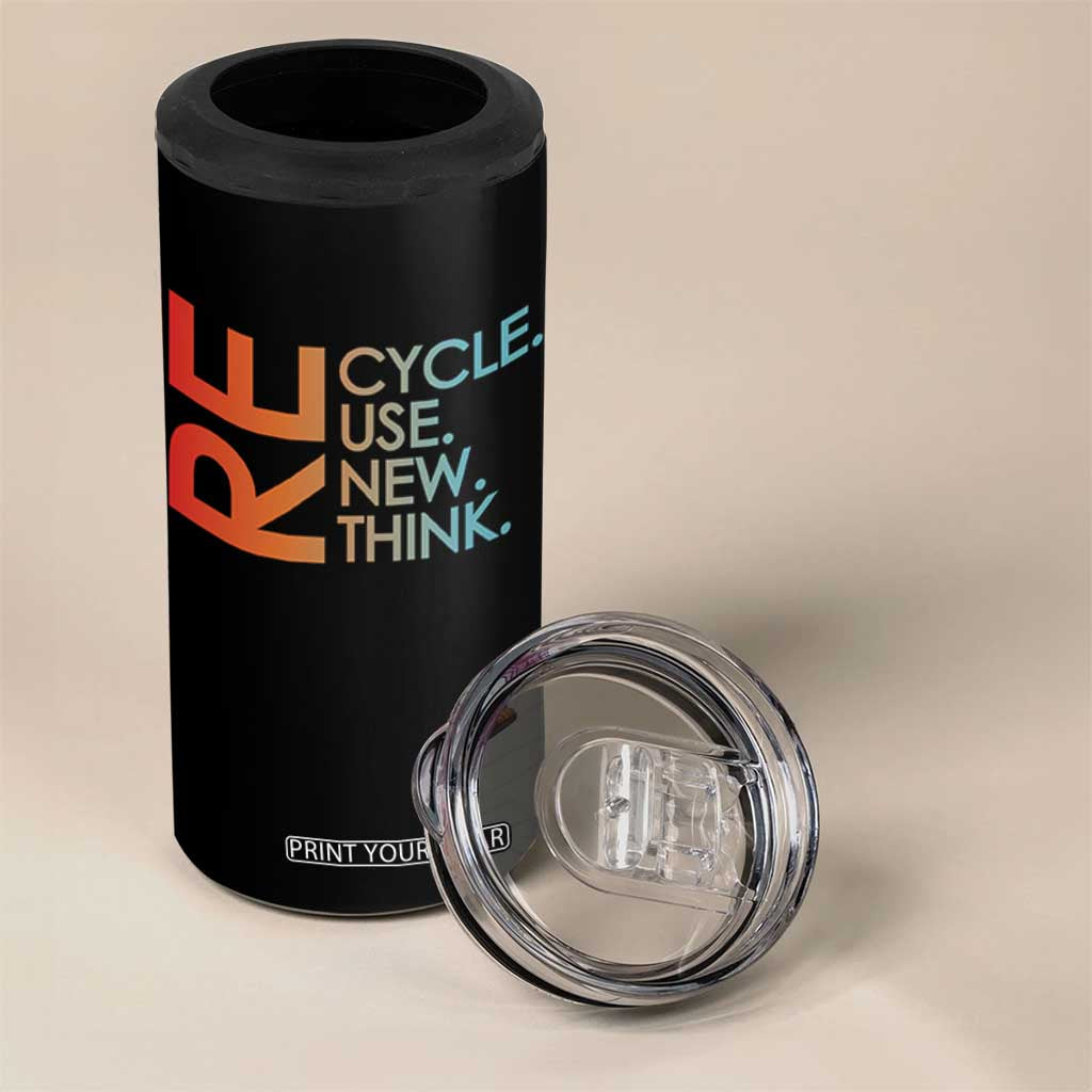Environmental Activism 4 in 1 Can Cooler Tumbler Recycle Reuse Renew Rethink Earth Day TS10 Print Your Wear