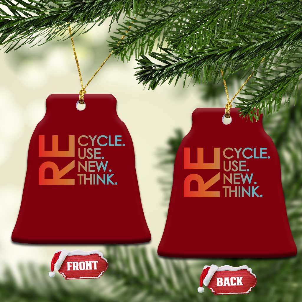 Environmental Activism Ceramic Ornament Recycle Reuse Renew Rethink Earth Day TS10 Print Your Wear