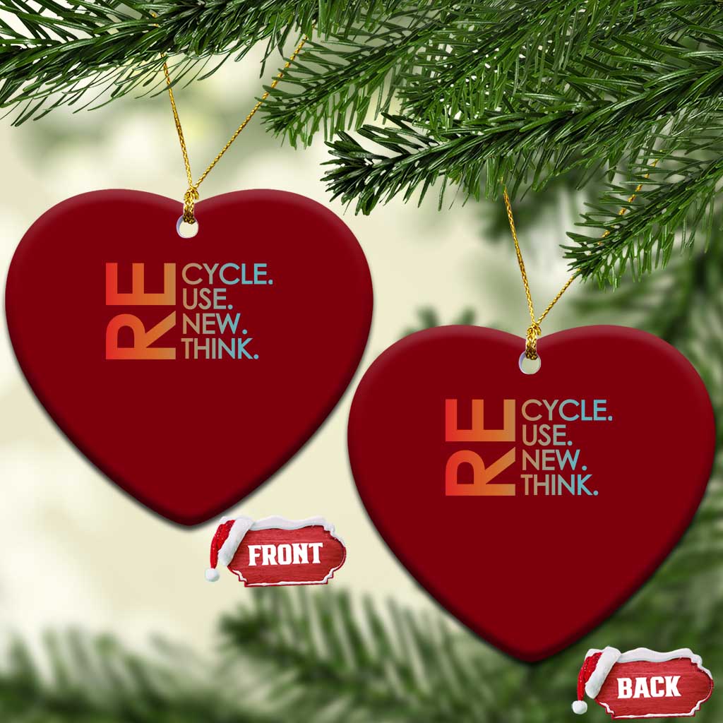 Environmental Activism Ceramic Ornament Recycle Reuse Renew Rethink Earth Day TS10 Print Your Wear