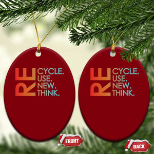 Environmental Activism Ceramic Ornament Recycle Reuse Renew Rethink Earth Day TS10 Print Your Wear