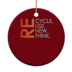 Environmental Activism Ceramic Ornament Recycle Reuse Renew Rethink Earth Day TS10 1pc Red Print Your Wear
