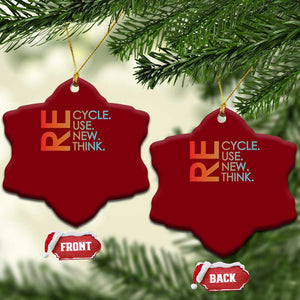 Environmental Activism Ceramic Ornament Recycle Reuse Renew Rethink Earth Day TS10 Print Your Wear