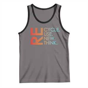 Environmental Activism Tank Top Recycle Reuse Renew Rethink Earth Day TS10 Deep Heather Black Print Your Wear