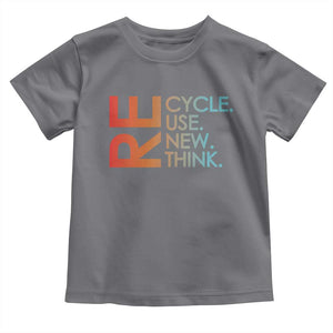 Environmental Activism Toddler T Shirt Recycle Reuse Renew Rethink Earth Day TS10 Charcoal Print Your Wear
