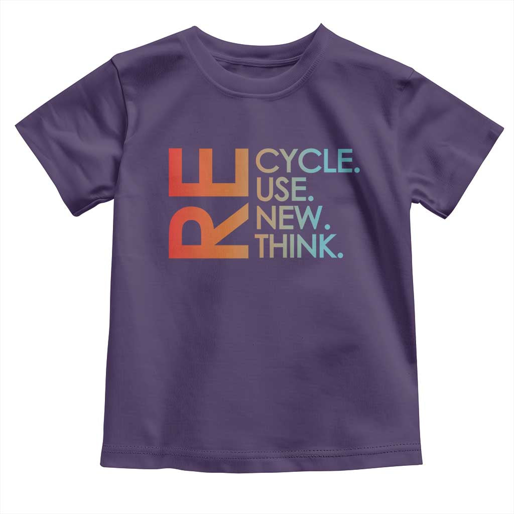 Environmental Activism Toddler T Shirt Recycle Reuse Renew Rethink Earth Day TS10 Purple Print Your Wear