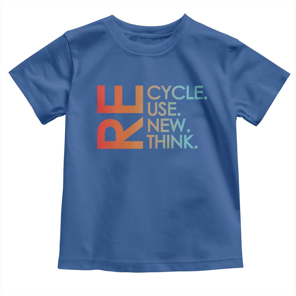 Environmental Activism Toddler T Shirt Recycle Reuse Renew Rethink Earth Day TS10 Royal Blue Print Your Wear