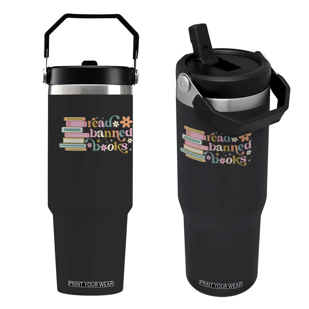 Vintage Read Banned Books Flip Straw Tumbler TS10 One Size: 30 oz Black Print Your Wear